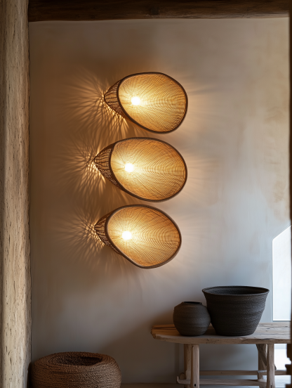 Modern, simple and warm wall lamps, hand-woven LED lamps, living room and bedroom decorative lamps, warm light walls - Image 4