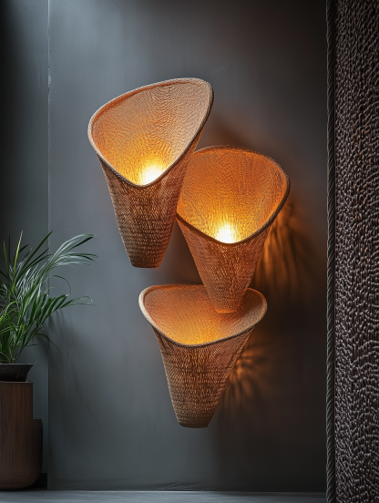 Chinese-style rural retro bamboo hat chandelier, restaurant, bamboo woven antique straw hat, farmhouse, coffee shop, personalized and creative chandelier - Image 4