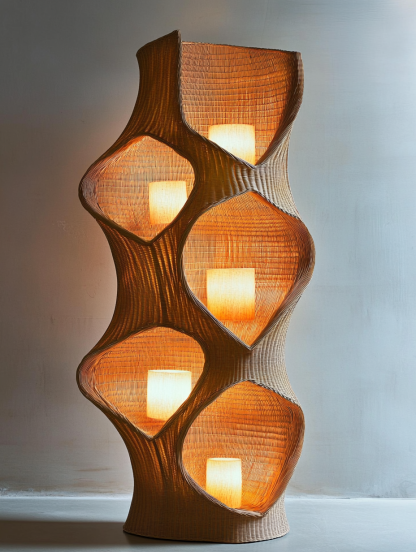 Wabi-sabi style floor lamp, living room sofa, bedroom bedside lamp, creative and personalized designer decorative atmosphere lighting - Image 3