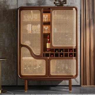 Original custom solid wood wicker cabinet, household entrance cabinet, integrated storage, simple solid wood, wall-mounted ceramic storage cabinet