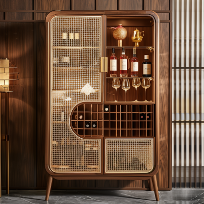 Original custom solid wood wicker cabinet, household entrance cabinet, integrated storage, simple solid wood, wall-mounted ceramic storage cabinet - Image 10