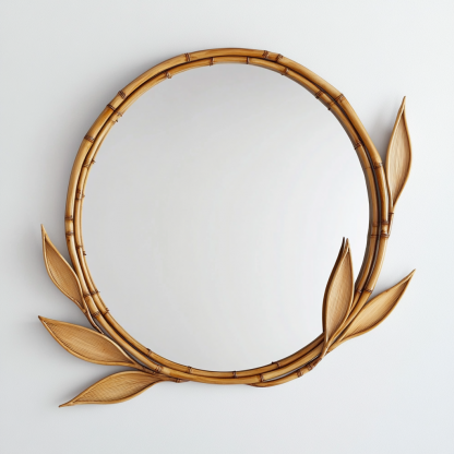 Indonesian rattan woven Chaji style decorative mirror, popular retro sunglasses, light luxury art wall hanging in a homestay - Image 6