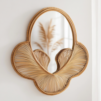Solid wood new Chinese-style French metal dressing mirror, light luxury wabi-sabi style fitting and makeup mirror