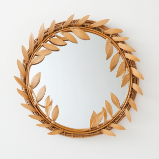 Wabi-sabi style solid wood mirror wall-mounted home, Nordic simple makeup mirror, full-body floor-standing fitting mirror, wall-mounted decoration