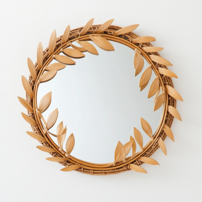 Wabi-sabi style solid wood mirror wall-mounted home, Nordic simple makeup mirror, full-body floor-standing fitting mirror, wall-mounted decoration