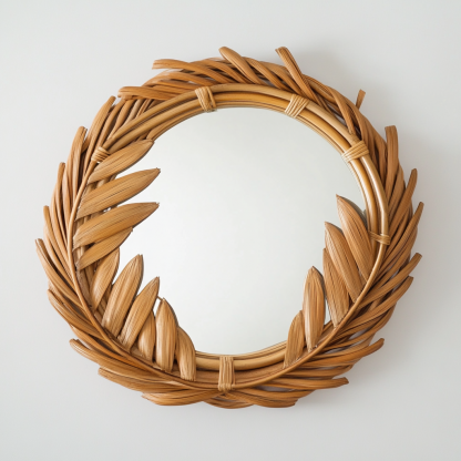 French retro oval bathroom mirror, dressing mirror, wall art hanging mirror, L smart wall-mounted bathroom, European style - Image 2