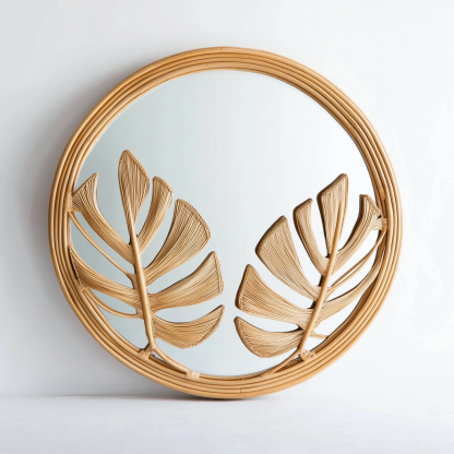 Wicker round mirror, wicker pendant, wicker decoration, wicker pendant, wicker decoration, wicker pendant - Image 3