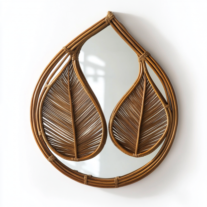 Wabi-sabi style solid wood mirror wall-mounted home, Nordic simple makeup mirror, full-body floor-standing fitting mirror, wall-mounted decoration - Image 3