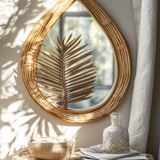 Chinese-style retro makeup mirror, French bedroom mirror with light, smart anti-fog wall-mounted mirror, water drop bathroom mirror