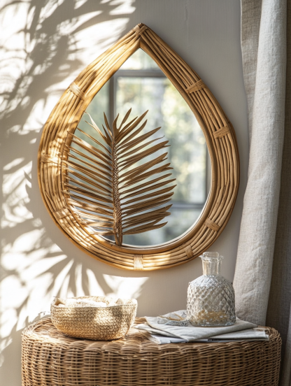 Chinese-style retro makeup mirror, French bedroom mirror with light, smart anti-fog wall-mounted mirror, water drop bathroom mirror