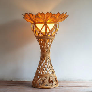 Nordic-style entrance hall, living room, floor lamp, long corridor, interior decorative items and ornaments art