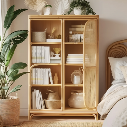 Corridor entrance door, foyer storage cabinet, economical shoe rack, sideboard, rattan woven storage cabinet, small household apartment against the wall - Image 3