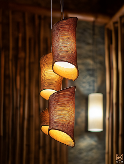 Rattan chandelier, Chinese retro bamboo weaving, Zen style, hotel lobby, Japanese restaurant, hotel, hot pot restaurant, staircase long chandelier - Image 7