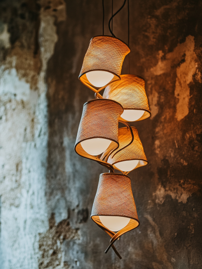 Rattan chandelier, Chinese retro bamboo weaving, Zen style, hotel lobby, Japanese restaurant, hotel, hot pot restaurant, staircase long chandelier - Image 4