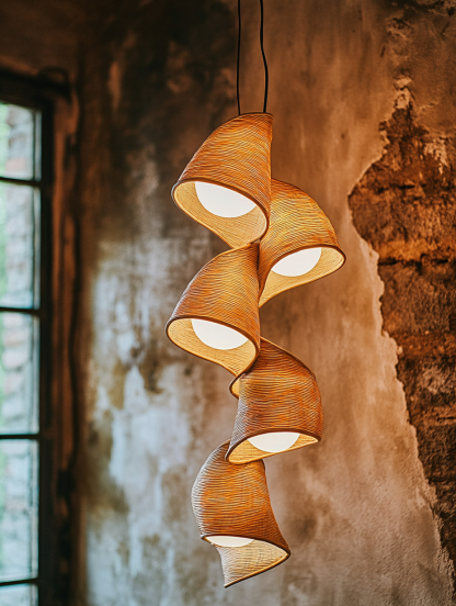 Rattan chandelier, Chinese retro bamboo weaving, Zen style, hotel lobby, Japanese restaurant, hotel, hot pot restaurant, staircase long chandelier - Image 2