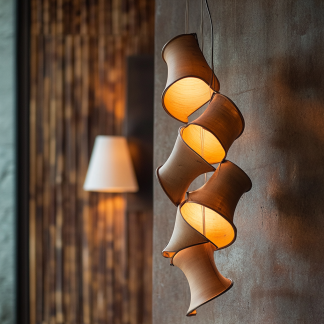 Wabi-sabi style rattan floor lamp, tea room combination chandelier, bedroom and dining room do not take up much space, wall-mounted and rare