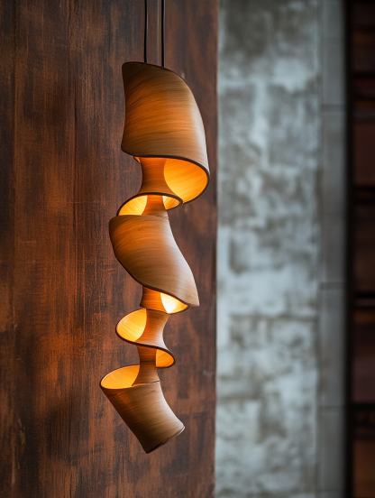 Wabi-sabi style rattan floor lamp, tea room combination chandelier, bedroom and dining room do not take up much space, wall-mounted and rare - Image 2
