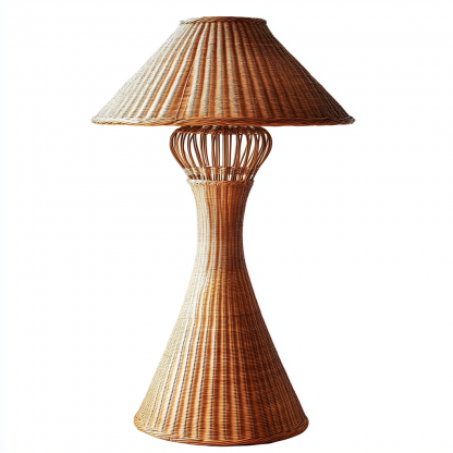 Wabi-sabi style floor lamp homestay, rattan weaving shop, Japanese retro weaving rattan art hotel, tea room, balcony hot pot restaurant - Image 9
