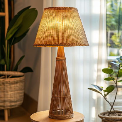 Wabi-sabi style restaurant, wicker woven floor lamp, Japanese guesthouse, fabric bedroom lamp, decorative lamp, coffee shop, commercial - Image 7