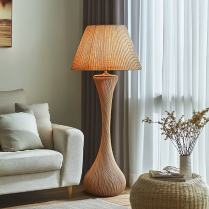 10 Japanese designer twisted art floor lamps, Nordic solid wood creative and personalized bedroom, study and homestay decorative lamps - Image 5