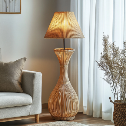 10 Japanese designer twisted art floor lamps, Nordic solid wood creative and personalized bedroom, study and homestay decorative lamps - Image 4