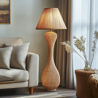 10 Japanese designer twisted art floor lamps, Nordic solid wood creative and personalized bedroom, study and homestay decorative lamps - Image 3