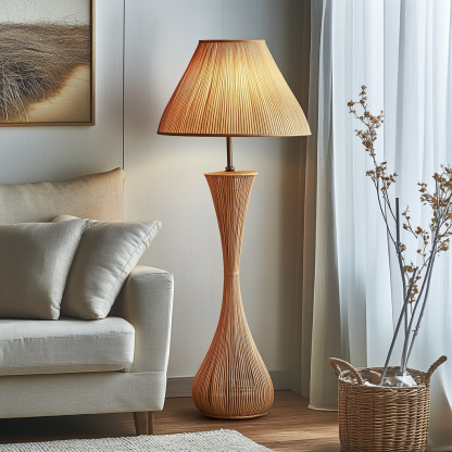 10 Japanese designer twisted art floor lamps, Nordic solid wood creative and personalized bedroom, study and homestay decorative lamps - Image 2