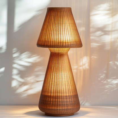 Wabi-sabi style rattan floor lamp for living room, bedroom, study, homestay and tea room, a retro designer artistic lighting fixture - Image 7