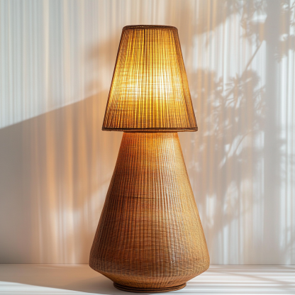 Wabi-sabi style rattan floor lamp for living room, bedroom, study, homestay and tea room, a retro designer artistic lighting fixture - Image 6