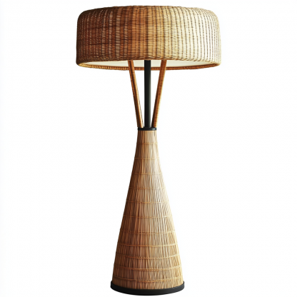 Wabi-sabi style rattan floor lamp for living room, bedroom, study, homestay and tea room, a retro designer artistic lighting fixture - Image 5