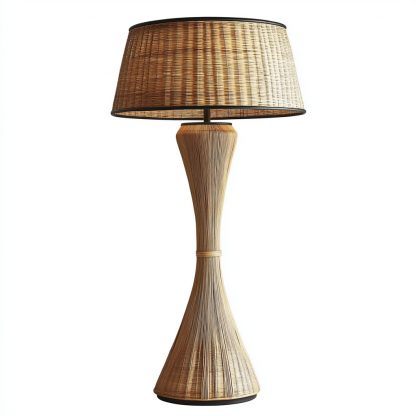 Wabi-sabi style rattan floor lamp for living room, bedroom, study, homestay and tea room, a retro designer artistic lighting fixture - Image 4
