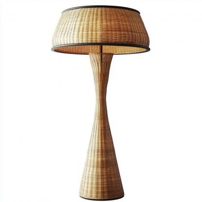 Wabi-sabi style rattan floor lamp for living room, bedroom, study, homestay and tea room, a retro designer artistic lighting fixture - Image 3
