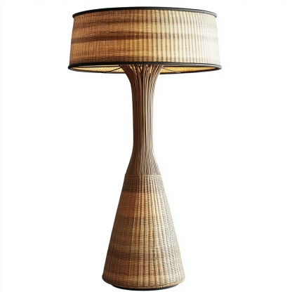 Wabi-sabi style rattan floor lamp for living room, bedroom, study, homestay and tea room, a retro designer artistic lighting fixture - Image 2