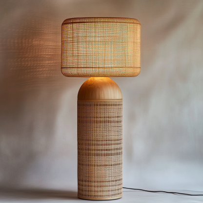 Wabi-sabi style rattan floor lamp for living room, bedroom, study, homestay and tea room, a retro designer artistic lighting fixture - Image 8