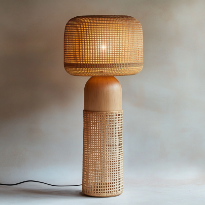 Wabi-sabi style rattan floor lamp for living room, bedroom, study, homestay and tea room, a retro designer artistic lighting fixture - Image 7