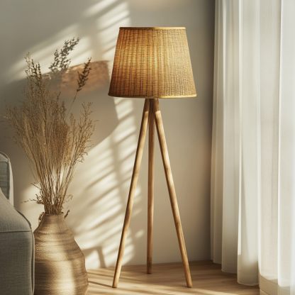 Wabi-sabi style rattan floor lamp, guesthouse hotel funnel, raisin, handmade water spoon, bamboo wine, commercial - Image 7