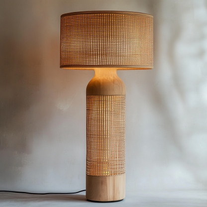 Wabi-sabi style rattan floor lamp for living room, bedroom, study, homestay and tea room, a retro designer artistic lighting fixture - Image 3