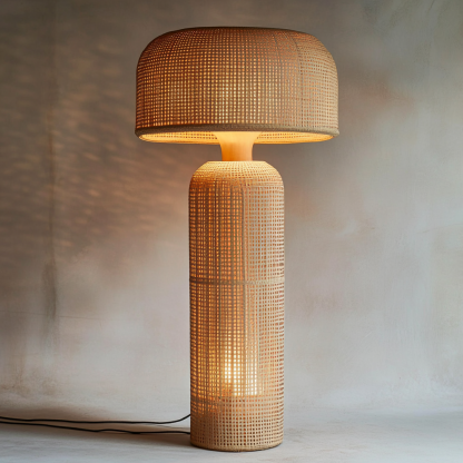 Wabi-sabi style rattan floor lamp for living room, bedroom, study, homestay and tea room, a retro designer artistic lighting fixture - Image 2