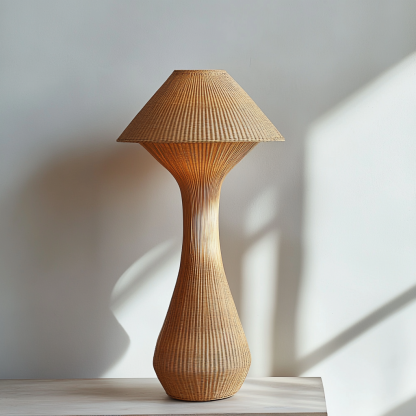 Wabi-sabi style rattan floor lamp for living room, bedroom, study, homestay and tea room, a retro designer artistic lighting fixture - Image 9
