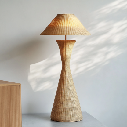 Wabi-sabi style rattan floor lamp for living room, bedroom, study, homestay and tea room, a retro designer artistic lighting fixture - Image 5