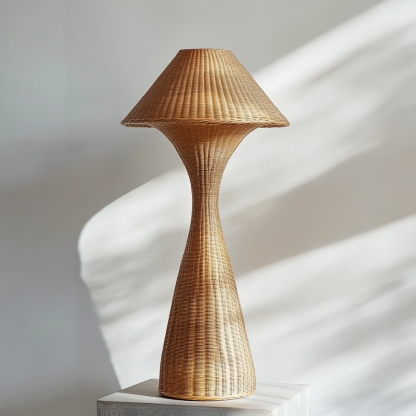 Wabi-sabi style rattan floor lamp for living room, bedroom, study, homestay and tea room, a retro designer artistic lighting fixture - Image 4