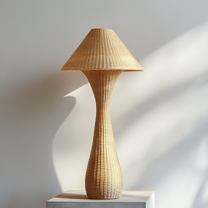 Wabi-sabi style rattan floor lamp for living room, bedroom, study, homestay and tea room, a retro designer artistic lighting fixture - Image 2