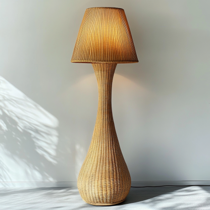 Japanese floor lamp, Chinese Zen-style bamboo weaving, living room, bedroom and study decoration, simple and retro bedside lamp for homestay - Image 9