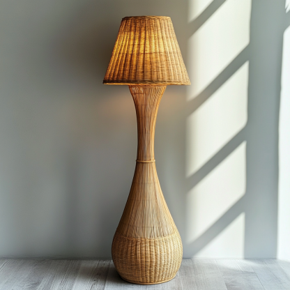 Japanese floor lamp, Chinese Zen-style bamboo weaving, living room, bedroom and study decoration, simple and retro bedside lamp for homestay - Image 6