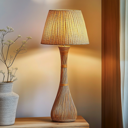 10 Wabi-sabi style restaurant rattan woven floor lamps, Japanese retro shop restaurant hot pot restaurant lamps, Zen tea room lamps - Image 6