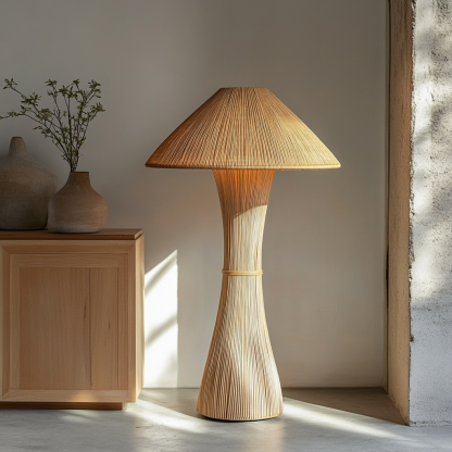 Wabi-sabi style rattan floor lamp for living room, bedroom, study, homestay and tea room, a retro designer artistic lighting fixture - Image 3
