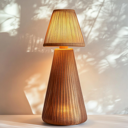 Wabi-sabi style rattan floor lamp for living room, bedroom, study, homestay and tea room, a retro designer artistic lighting fixture - Image 6