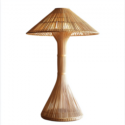 10 Wabi-sabi style restaurant rattan woven floor lamps, Japanese retro shop restaurant hot pot restaurant lamps, Zen tea room lamps - Image 5