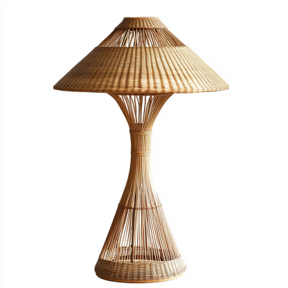10 Wabi-sabi style restaurant rattan woven floor lamps, Japanese retro shop restaurant hot pot restaurant lamps, Zen tea room lamps - Image 4