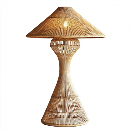 10 Wabi-sabi style restaurant rattan woven floor lamps, Japanese retro shop restaurant hot pot restaurant lamps, Zen tea room lamps - Image 3